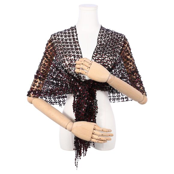 Women Sequin Shawls And Wraps For Evening Dresses, Fringed Sparkly 5747
